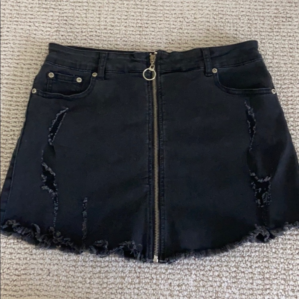 Black jean skirt